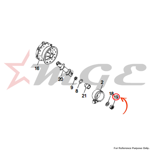Hex Nut With Nylock Insert For Royal Enfield - Reference Part Number - #593038/D, #560525/C