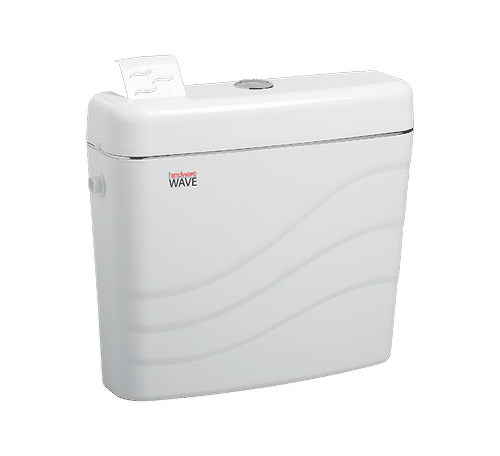 White Apollo Wave Dual Flush Cistern