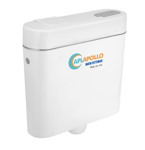 White Apl Apollo Crest Dual Flush Cistern