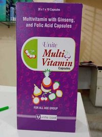 Multivitamin Capsules - 26x13x8 Cm | Ginseng & Folic Acid For Stress Relief, Energy Boost, Daily Health