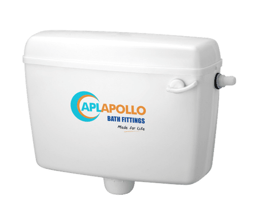 White Apl Apollo Drizzle Single Flush Cistern