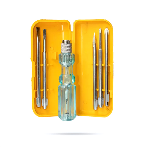 Hillgrove 5 in 1 Multipurpose Repair Screw Driver Tool Kit with Neon Bulb Combination Screwdriver Set By WALKERS TECHNOLOGIES LLP