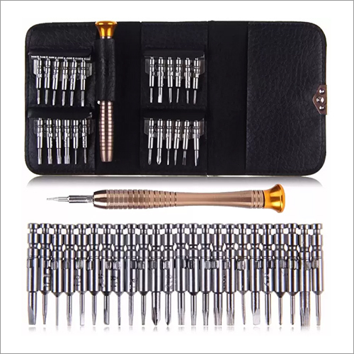 Stainless Steel Hillgrove Scs Precision 25 In 1 Portable Pocket Screw Driver Mobile Repairing Tools Kit