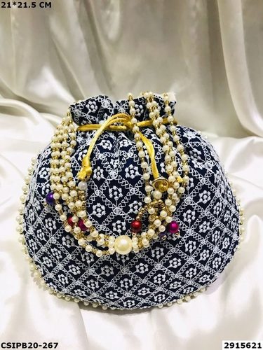 Chikankari Ethnic Potli Batua Bag