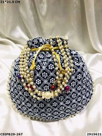 Chikankari Ethnic Potli Batua Bag