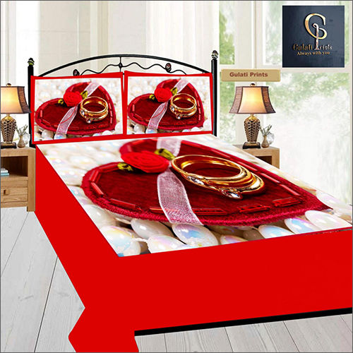 Multiple Personalized Digital Printed Bedsheet With Pillow Cover Set