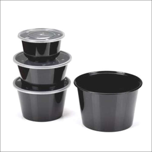 Black Round Plastic Containers