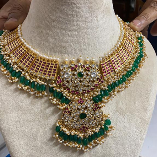 Party 925 Silver Kundan Gold Plated Necklace