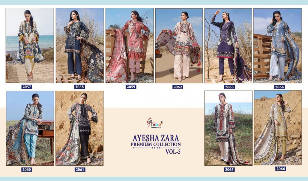 Shree Fabs Ayesha Zara Premium Collection Vol-5 Pakistani Patch Work Suits Catalog