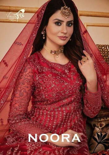 Vouch Fashion Noora 7001-7004 Free Size Stitched Heavy Net Suits Catalog