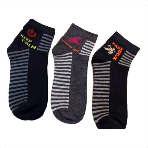 Available In Different Color Mens Printed  Sports Ankle Socks