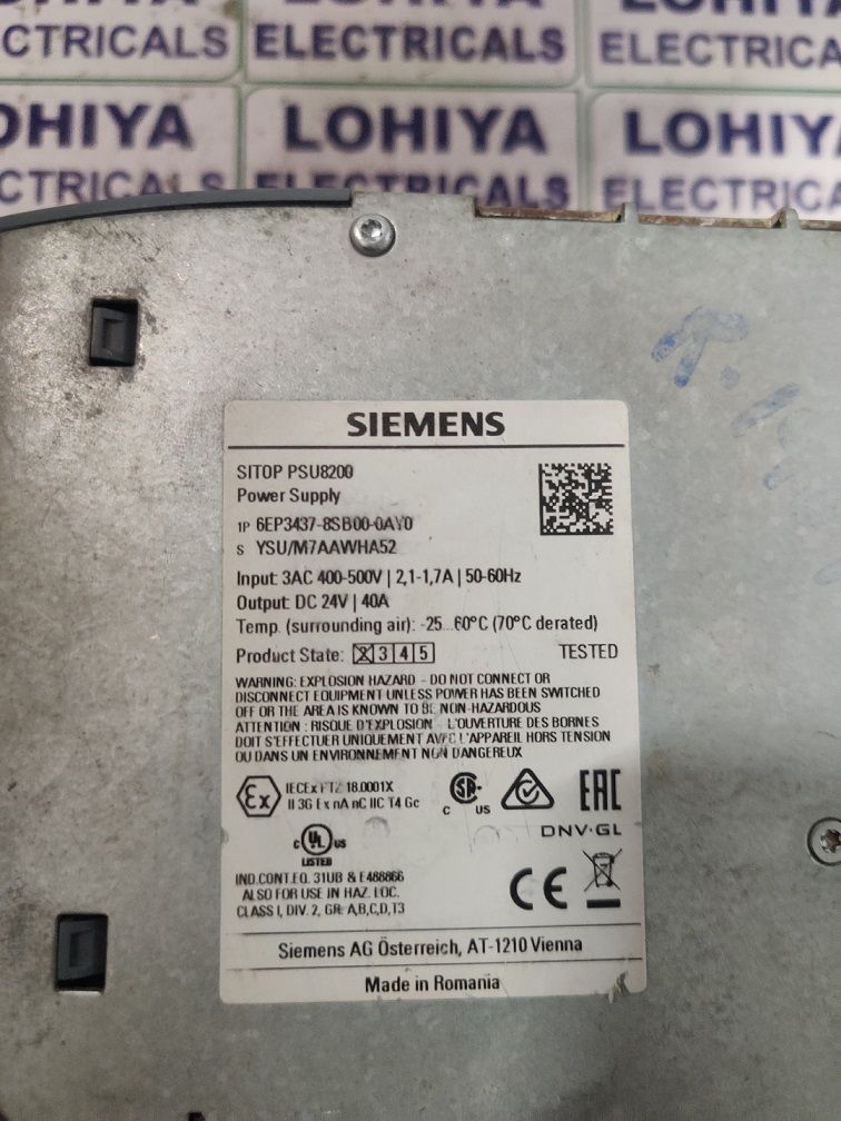 SIEMENS 6EP3437-8SB00-0AY0 POWER SUPPLY