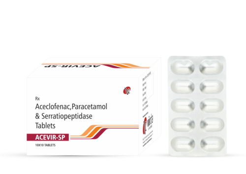Aceclofenac 100mg Paracetamol 325mg and Serratiopeptidase 15mg Tablet