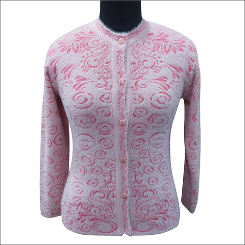 Ladies Floral Pink Cardigan