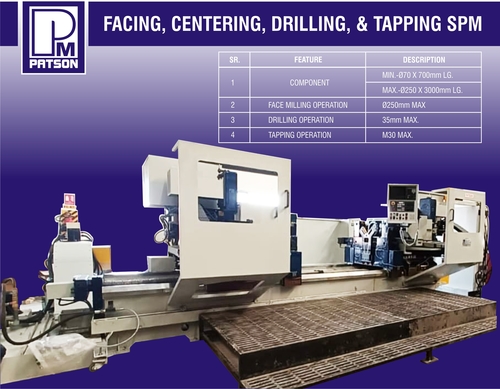 CNC Facing Centring Drilling and Tapping SPM For Round Bar