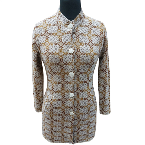 Ladies Printed Long Cardigan