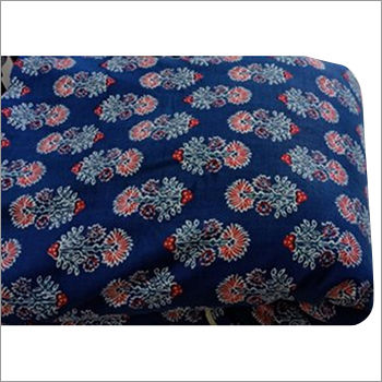 Blue Rayon Floral Printed Fabric