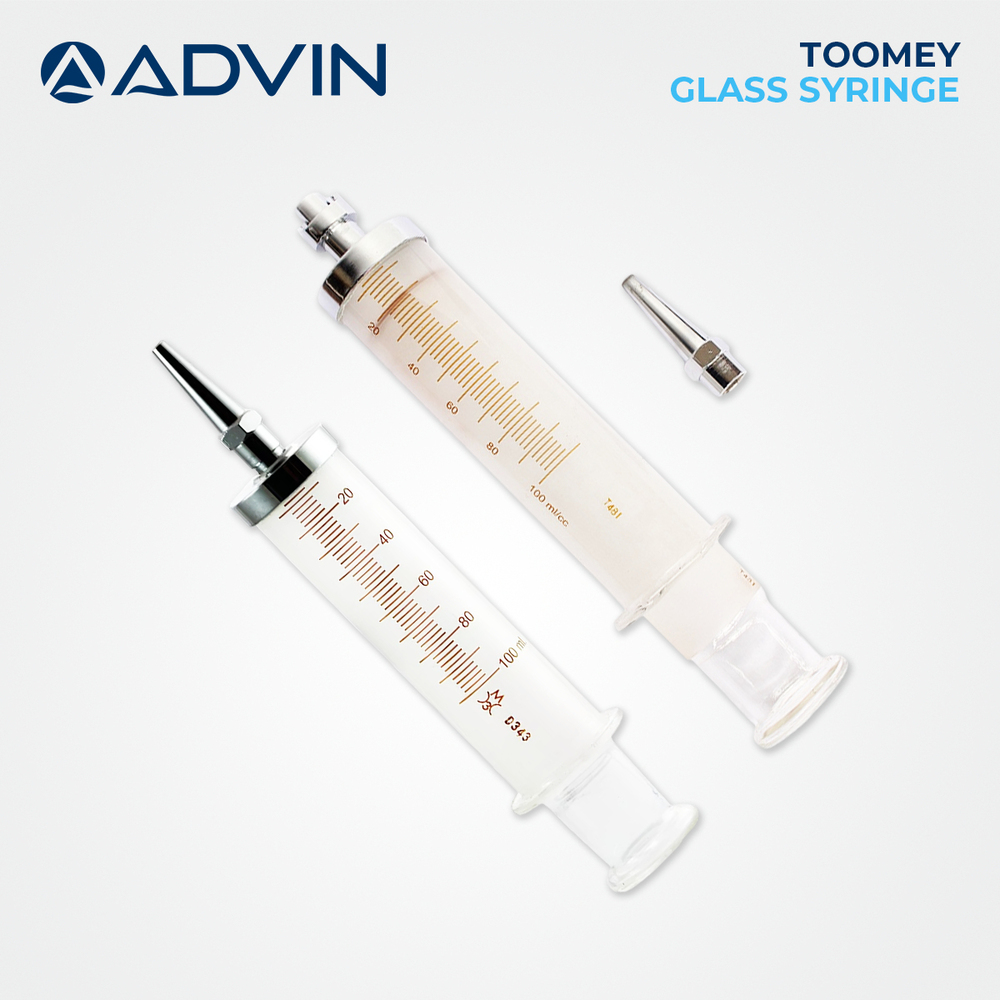 TURP Glass Syringe - 100ml & 50ml Capacity, Reinforced Glass Barrel with Metal Adaptor - Compatible with Karl Storz and Richard Wolf Endoscopes, Durable & Reusable Urology Instrument