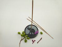 Soapstone Incense Stick Holder II Model no. 74 II Black Color