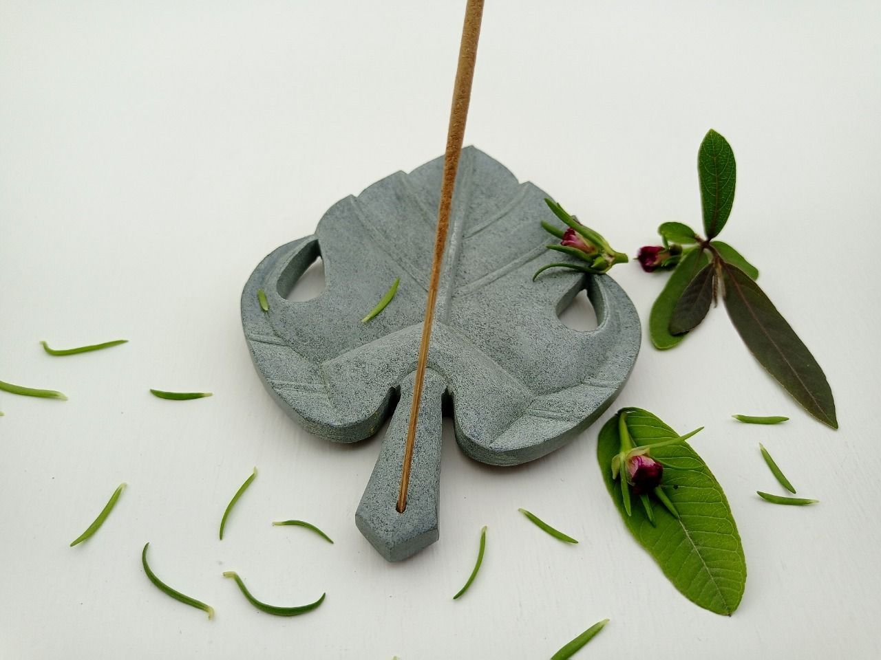 Soapstone Incense Stick Holder II Model no. 208 II Grey Color