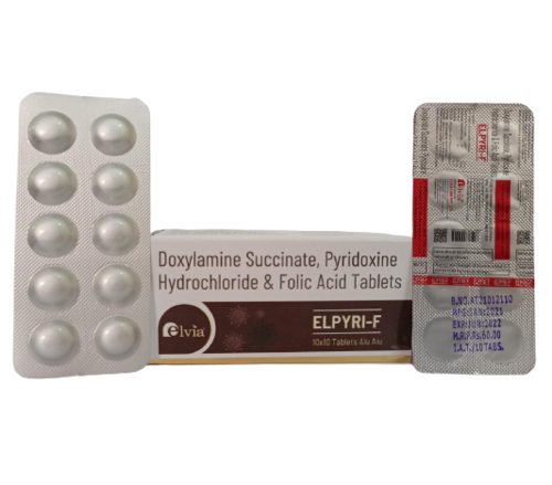 Doxylamine Succinate 20 mg Pyridoxine HCL 20 mg Folic Acid 5 mg Tablets By ELVIA CARE PVT. LTD.