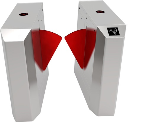 Flap Barrier - SUS304 Stainless Steel 1200x300x980mm Dimensions Indoor/Outdoor Usage | Medium Security 30 People/Minute Throughput 0.8s Opening Time 30dB Noise Level