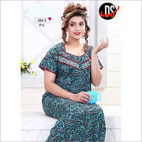 Ladies Round Neck Printed Nighty