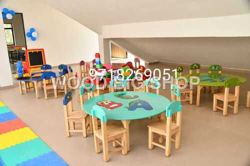 Kids Play School Round Table Primary Material: Wood