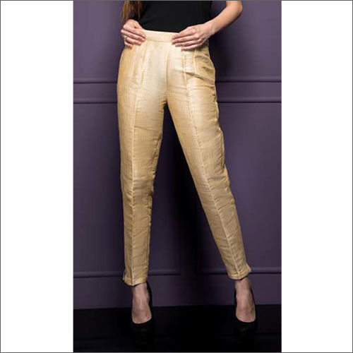 Buy Women Gold Mesh Insert Poly Silk Fitted Pants  AW23 Collection  Indya
