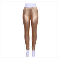Ladies Legging - Premium Fabric, Golden Color | Elegant Plain Design With Shimmer Finish