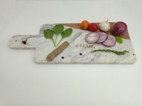 Marble Wood Chopping Board Ii Model No  6 Ii White Brown Color