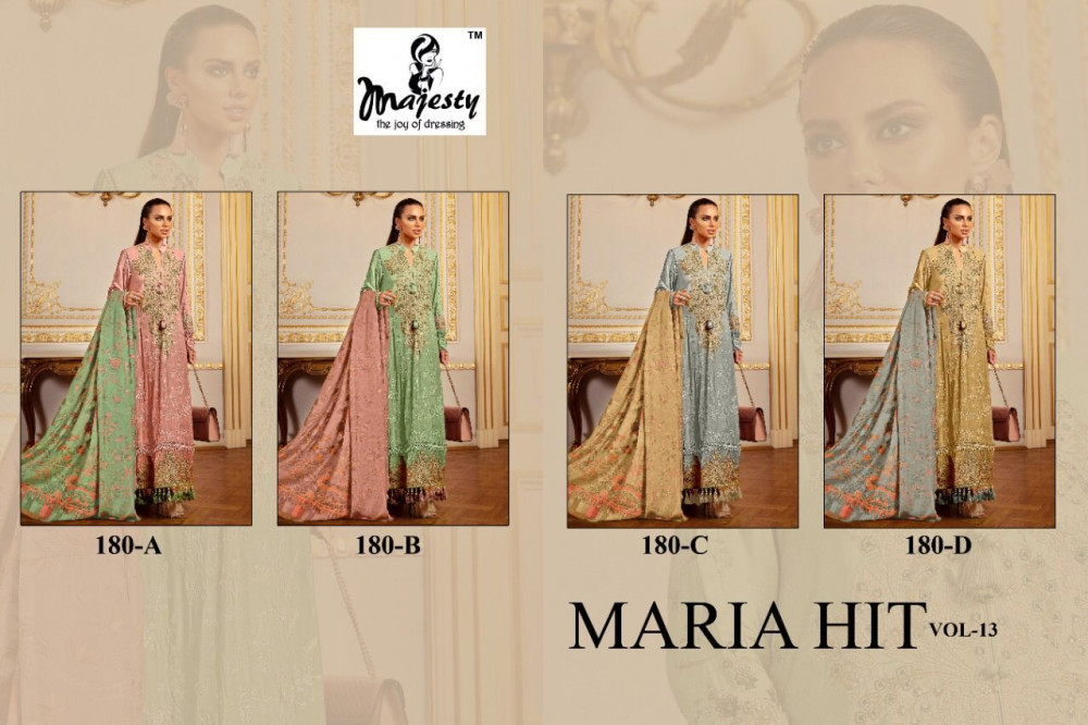 Majesty Maria Hit Vol-13 Jam Cotton Pakistani Salwar Suits Catalog