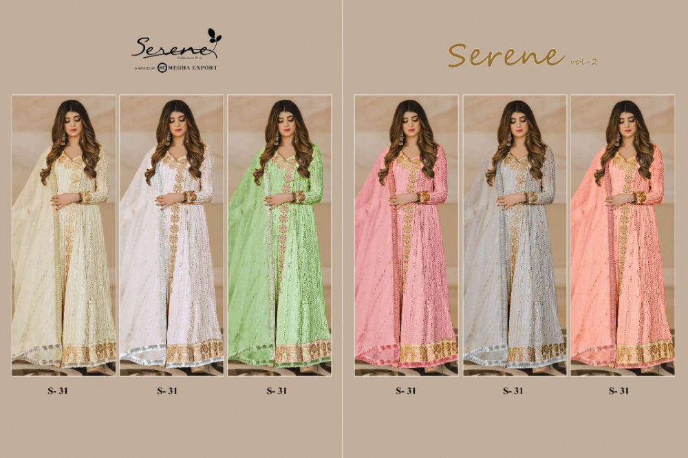Serene Vol-2 S-31 Colors Georgette Fancy Work Pakistani Dresses Catalog