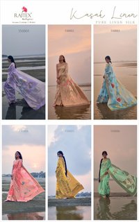Rajtex Kasak Linen Silk 150001-150006 Series Saree Catalog