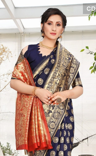 TM1105 Soft Lichi Silk Cloth Beautiful Rich Pallu Jacquard Work Saree Catalog
