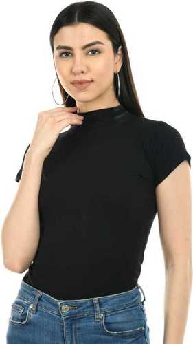 Ladies Black Color Short Sleeve Floral Dress