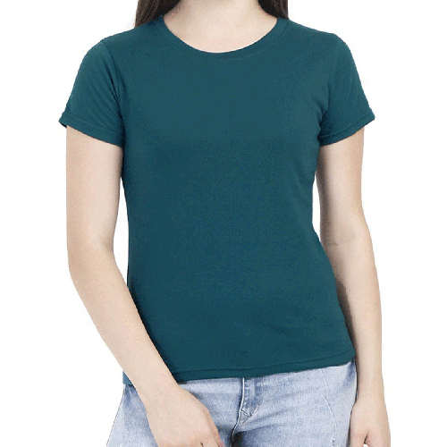 Women Plain T-Shirt Olive Green