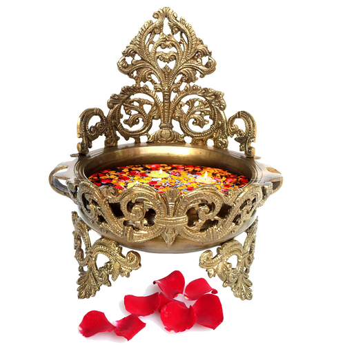 Decorative Brass Urli - Floating Flower Pot