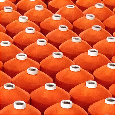 Orange Polyester Dyed Yarn