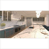 Kitchen 3d Elevation - Engineered Wood Marble, Customizable Size | Laminate Coating, Cad Modeled, Scratch And Heat Resistant Glossy Finish