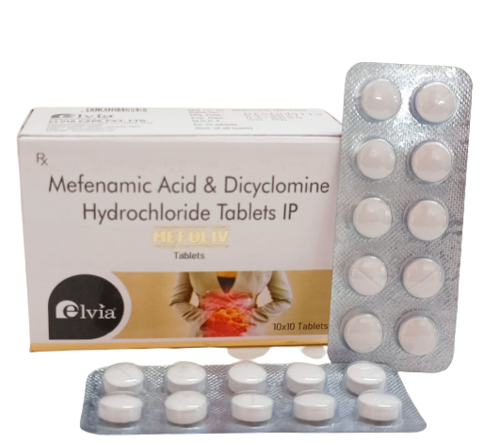 Mefenamic Acid & Dicyclomine Hydrochloride Tablets By ELVIA CARE PVT. LTD.