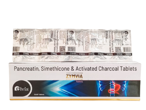 Pancreatin 175 mg Activated Dimethicone 50 mg Charcoal 50 mg Tablet By ELVIA CARE PVT. LTD.