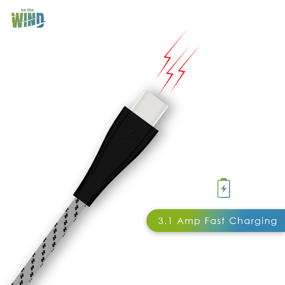 USB Type C 1 Meter Braided Charging Cable
