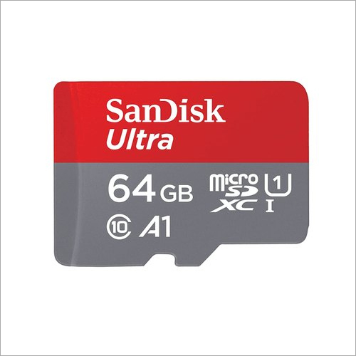 Red And Grey Sandisk Ultra Micro 64Gb Memory Card