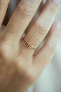 Round stylish Real Diamond Alphabet Ring
