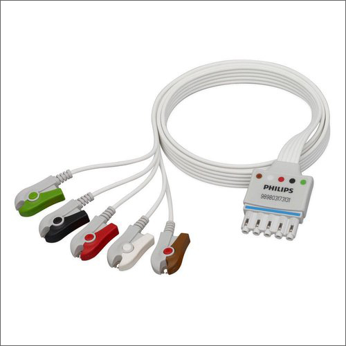 White Ecg Cable