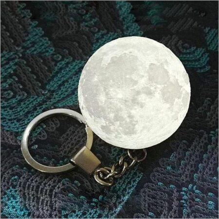 Metal Personalized Photo 3D Moon Lamp Keychain