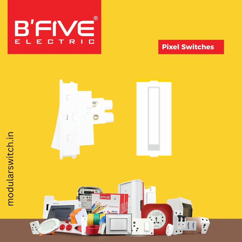 Pixel Switch - Polycarbonate, 6 Amp, 240V | ISI Marked, Glossy Finish, Tested Over 100,000 Operations, Domeshaped Contact Design