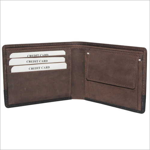 Mens Brown Leather Bi-Fold Wallet