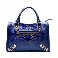 Ladies Blue Designer Leather Handbag